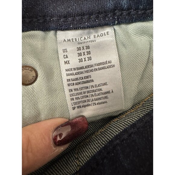 American Eagle Mens 30x30 Skinny Jeans Dark Wash Denim Streetwear Preppy Indie - Picture 6 of 12